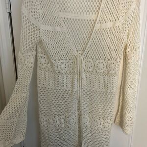 Chic Cream Crochet Cardigan